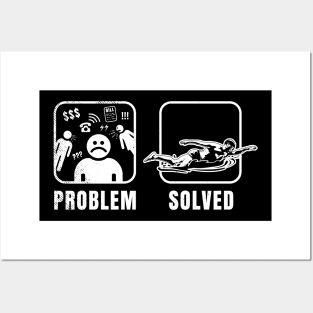 Swimming funny problem theme sarcastic Posters and Art